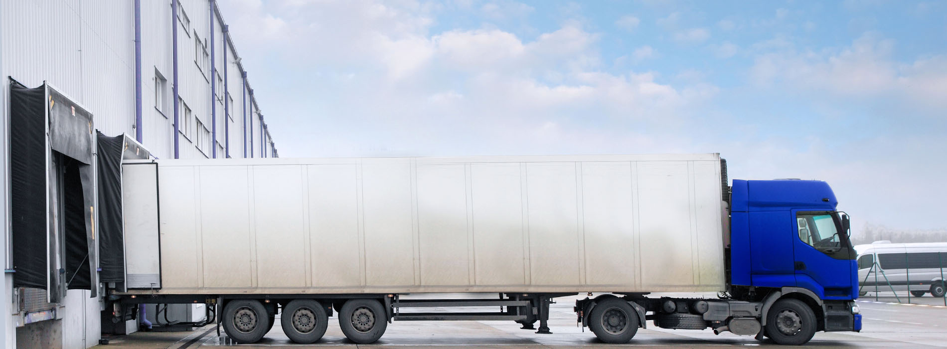 Transport truck at warehouse