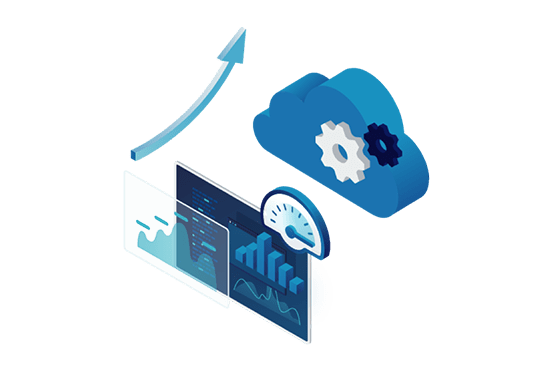 Cloud infrastructure and security management analytics and graphs.