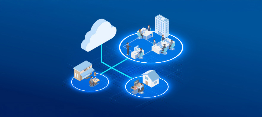 Office branches and remote locations securely connected using Meraki’s network infrastructure.